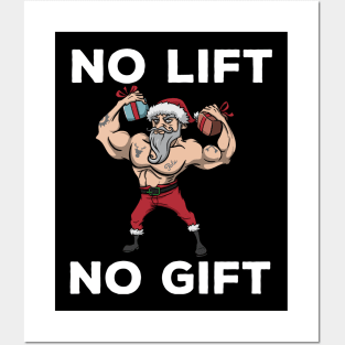 Workout Lifting Lifter Santa Claus Gym Christmas Fitness Posters and Art